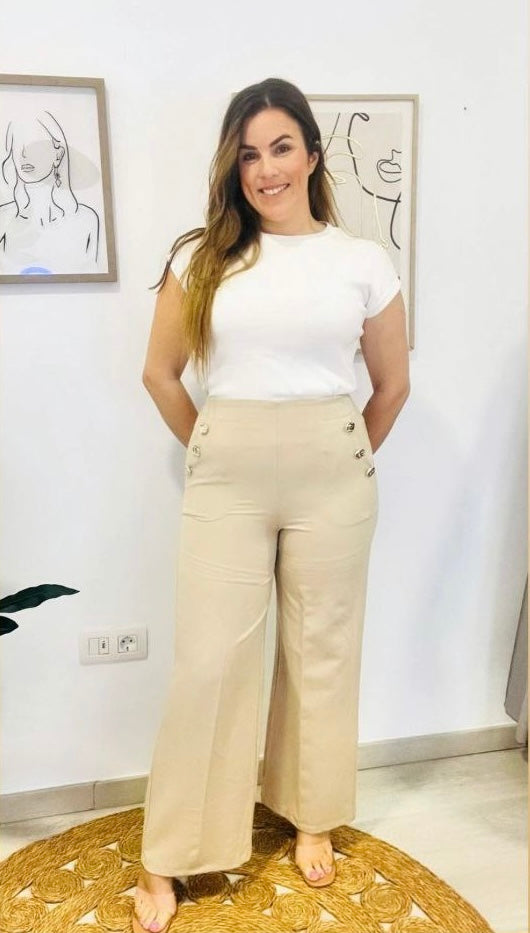 Pantalón con detalles Dorados